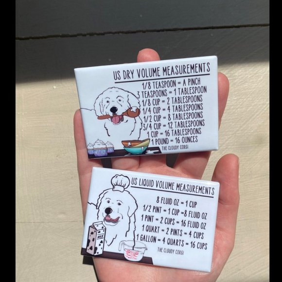 Great Pyrenees Dog Measuring Chart Magnet Set Kitchen Cooking Baking Guide - Picture 3 of 5
